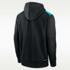 Sudadera con gorro sin cierre Nike Therma de la MLB para hombre Miami Marlins Authentic Collection City Connect