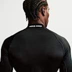 Haut de fitness à manches longues et col montant Dri-FIT Nike Pro pour homme