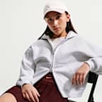 Nike Sportswear Studio Fleece oversized hoodie met rits over de hele lengte voor meisjes