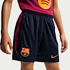 Dzianinowe spodenki piłkarskie dla dużych dzieci Nike Dri-FIT FC Barcelona Strike