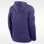 Playera de manga larga con gorro Nike Dri-FIT de la NFL para hombre Baltimore Ravens Sideline
