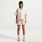 Midjehöga skräddade shorts Nike Pregame Fleece lös passform för kvinnor