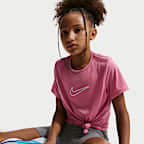 Nike One Fitted Older Kids' (Girls') Dri-FIT Short-Sleeve Top