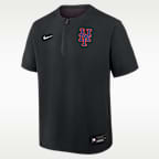 New York Mets Authentic Collection Men's Nike Dri-FIT MLB 1/4-Zip Short-Sleeve Windshirt