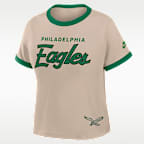 Philadelphia Eagles Rewind Ringer Mod Women's Nike NFL Cropped T-Shirt