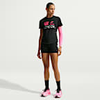 Nike Swift After Dark Tour Dri-FIT hardlooptop met korte mouwen voor dames
