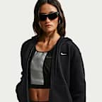 Nike Studio Fleece Medium Weight dameshoodie met rits over de hele lengte