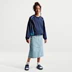 Nike Sportswear Big Kids' Woven V-Neck Long-Sleeve Top