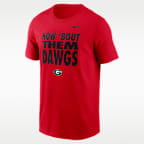 Playera de manga larga universitaria Nike Dri-FIT para hombre Georgia Sideline Slogan