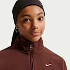 Playera oversized de cierre de 1/4 para niña talla grande Nike Sportswear Studio Fleece