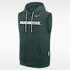 Sudadera universitaria Nike Dri-FIT con gorro, sin cierre y sin mangas para hombre Michigan State Sideline
