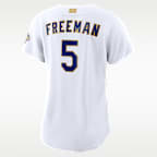 Freddie Freeman Los Angeles Dodgers 2025 World Series Champion Gold Series Women's Nike MLB Stadium Jersey