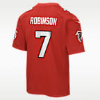 Playera de manga corta para niños talla grande Bijan Robinson Atlanta Falcons