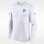 Playera de manga larga Nike Dri-FIT de la NFL para hombre Tennessee Titans Legend Small Logo