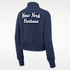 New York Yankees Phoenix Women's Nike MLB Cropped 1/4-Zip Crew