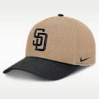 Gorra de rejilla Nike de la MLB ajustable y con estructura A-Frame para hombre San Diego Padres Rise