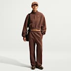 Haut court oversize à 1/4 de zip Nike Studio Fleece Medium Weight pour femme