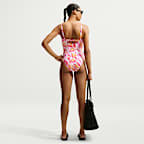 Traje de baño de una pieza con cuello en V para mujer Nike Swim