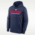 Sudadera con gorro sin cierre Nike Therma-FIT de la MLB para hombre Boston Red Sox 2026 Postseason Authentic Collection