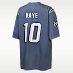 Jersey Nike de la NFL de partido para niños talla grande Drake Maye New England Patriots colección Rivalries