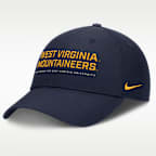 West Virginia On-Field Club Gameday Men's Nike Dri-FIT College Adjustable Hat
