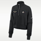 New Orleans Saints Phoenix Women's Nike NFL Cropped 1/4-Zip Crew