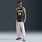 เสื้อแข่งผู้ชาย Nike Dri-FIT NBA Swingman Milwaukee Bucks Icon Edition