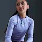 Playera de manga larga Dri-FIT UV para niña talla grande Nike Swim Hydroguard