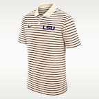 Polo universitario Nike Dri-FIT para hombre LSU Striped