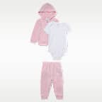 Conjunto de body y pants de 3 piezas para bebé Nike