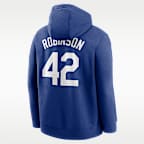 Sudadera con gorro sin cierre Nike de la MLB para hombre Jackie Robinson Brooklyn Dodgers Club