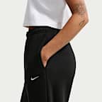 Pants oversized de tiro alto con dobladillo para mujer Nike Studio Fleece Medium Weight