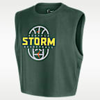 Playera sin mangas Nike de la WNBA Authentic cropped para mujer Seattle Storm