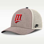 Gorra de rejilla Nike de la MLB ajustable para hombre Minnesota Twins Cooperstown Rise