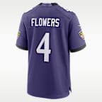 Zay Flowers Baltimore Ravens Men's Nike NFL Game Jersey