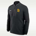 Playera de manga larga Nike Dri-FIT de la MLB de medio cierre para hombre San Diego Padres Victory