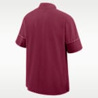 Florida State Sideline Coach Men's Nike College 1/2-Zip Short-Sleeve Hooded Jacket