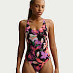 Traje de baño de una pieza con cuello en forma de U para mujer Nike Swim