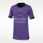 Jersey Nike Dri-FIT de la NWSL tipo réplica para niños talla grande Marta Vieira da Silva Orlando Pride visitante Stadium