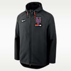 Chamarra con gorro y cierre completo Nike Therma-FIT de la MLB para hombre New York Mets Authentic Collection