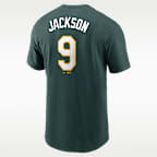 Playera Nike de la MLB para hombre Reggie Jackson Athletics Cooperstown Fuse