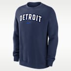 Detroit Tigers 2-Hit Men's Nike MLB Pullover Crew