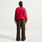 Pants cargo de tiro alto oversized para mujer Nike Studio Fleece Medium Weight