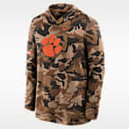 Sudadera con gorro de manga larga universitaria Nike Dri-FIT para hombre Clemson 2026 Military Appreciation