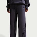 Pants de tiro medio y pierna amplia para mujer Nike Studio Fleece Medium Weight