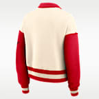 Sudadera de cuello redondo universitaria Nike oversized cropped de cierre de 1/4 para mujer Georgia Legacy