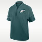 Philadelphia Eagles Sideline Coach Men's Nike NFL 1/2-Zip Short-Sleeve Hooded Jacket