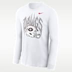 Playera de manga larga universitaria Nike para hombre Georgia 2026 White Out Dawgs