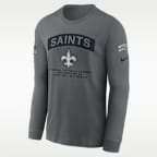 Playera de manga larga Nike de la NFL para hombre New Orleans Saints Salute to Service