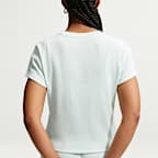 Tajt, ribbad kortärmad t-shirt Nike Sportswear för kvinnor